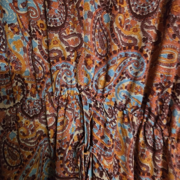 Umgee Paisley Print V-Neck Womem's Maxi Dress Size Medium - Picture 5 of 5